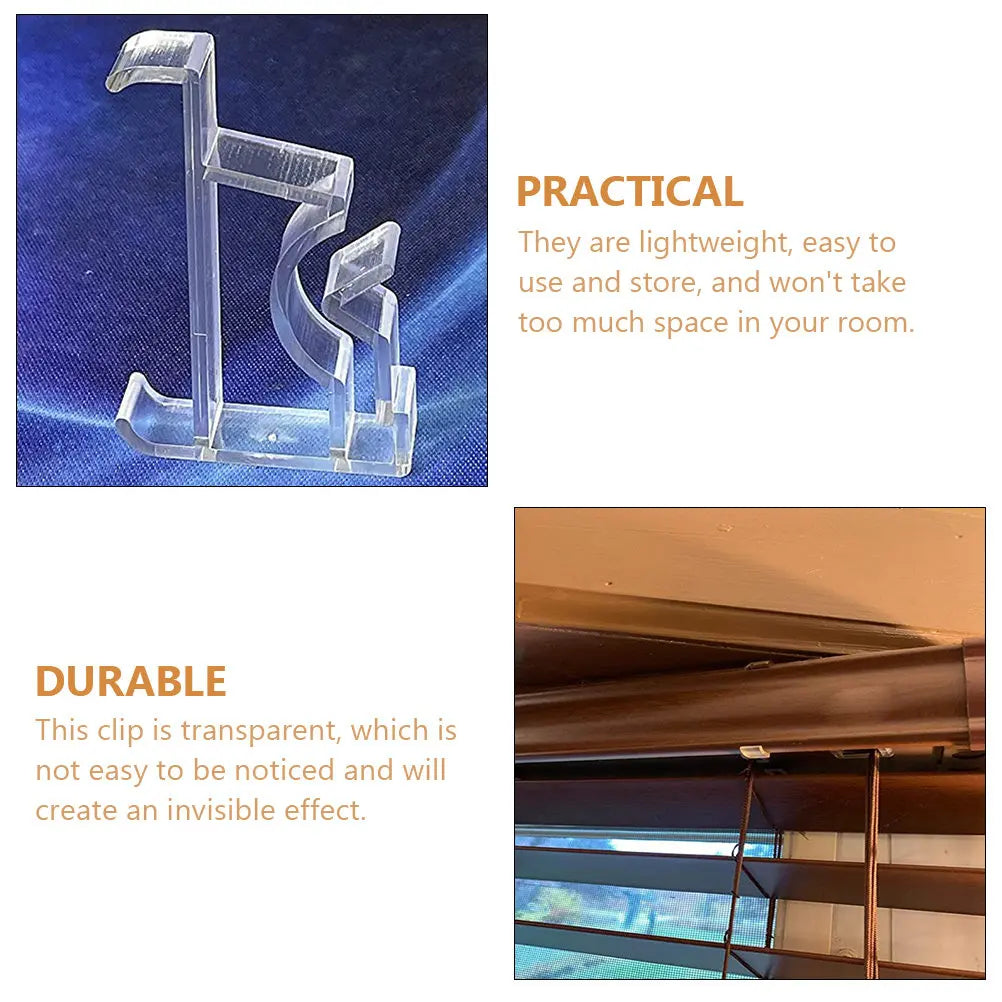 Transparent Sturdy Valance Clamps Home Blind Fixing Long-lasting
