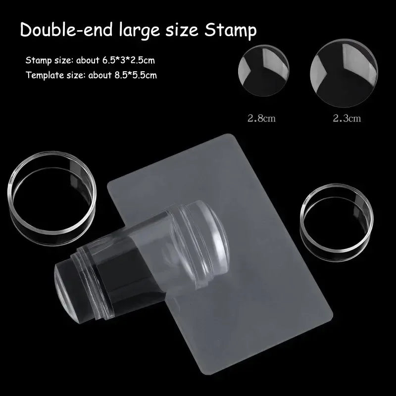 Nail Stamping Jelly Silicone Printing Polish French Tip Stamp Zpaxo Large size Stamp