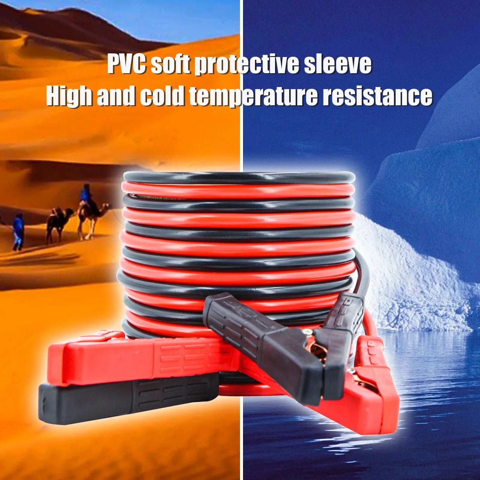 Auto Battery Heavy Duty Jumper Cables 4M 2000A Booster Cables For Cars Truck SUV Positive And Negative Firewire Jump Start Cable Zpaxo