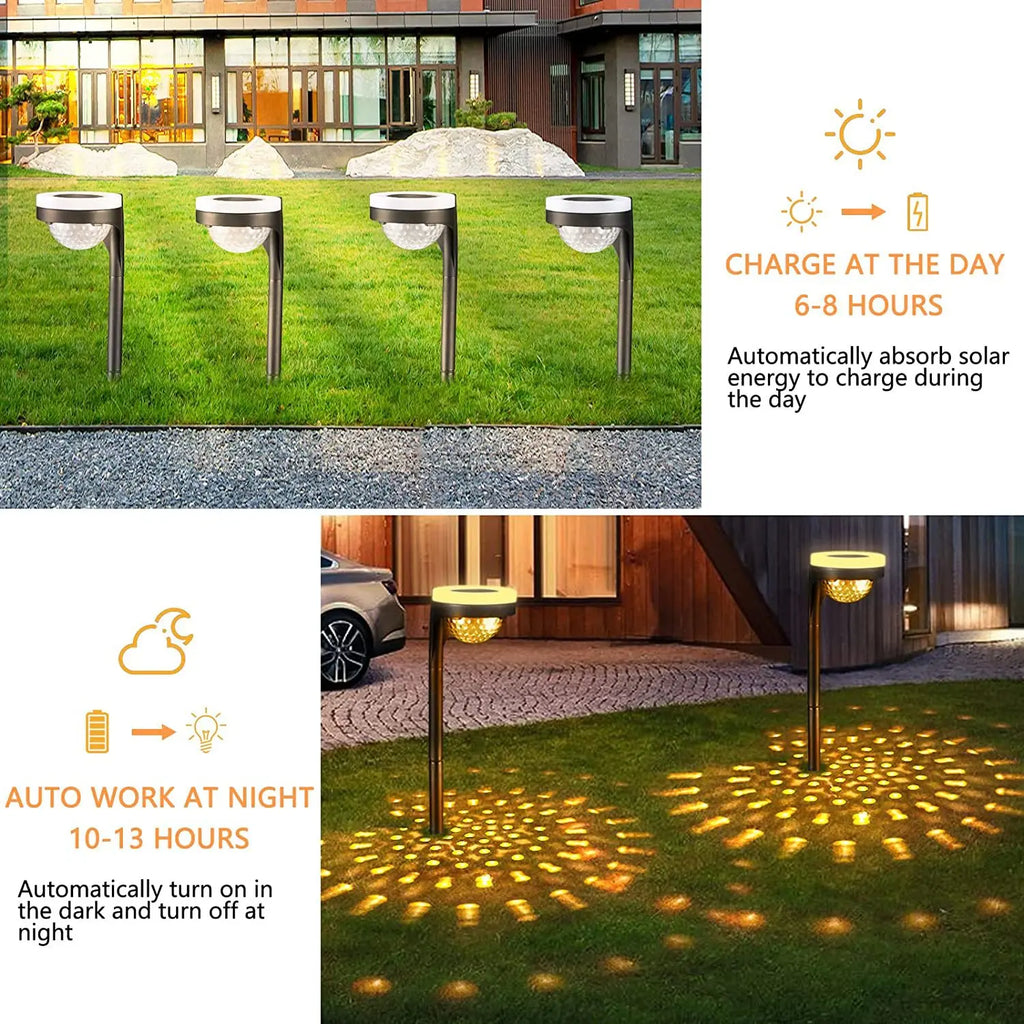 Solar Lawn Lights Garden Yard Decoration Underground Warm White Lamp Zpaxo