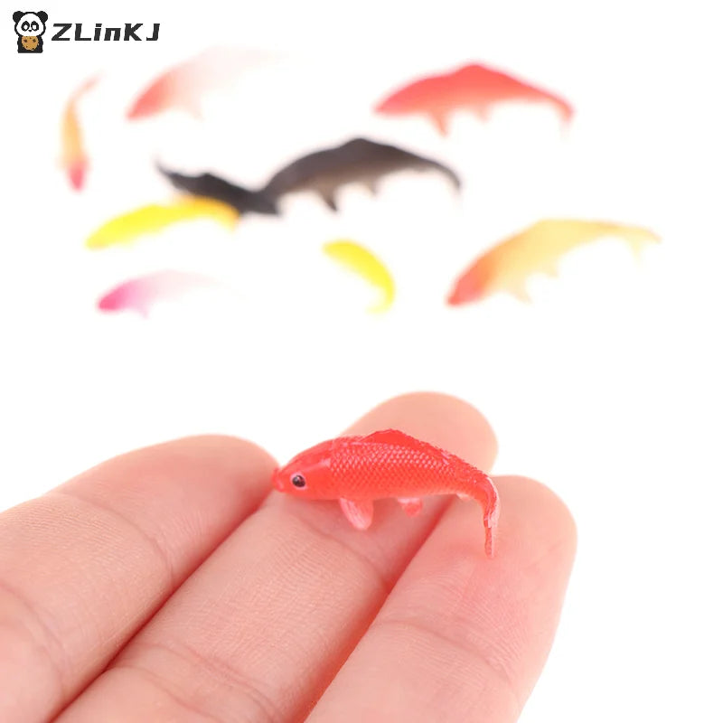 ▶5Pcs Dollhouse Miniature Model Fish Carp Simulation Animals For Kids Toys DIY Decorative Goldfish Figurines Home Decor Ornament Zpaxo