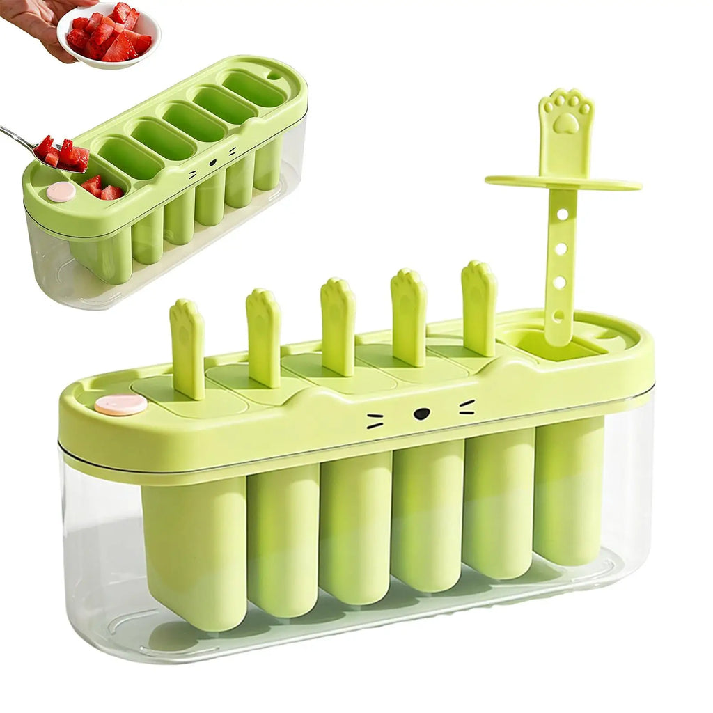 6-Cavity Popsicle Mold – Ice Pop Maker with Sticks Popsicle Mold Zpaxo