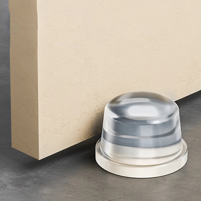 Safety First No-drill Silicone Door Stoppers 1 3 Transparent Zpaxo