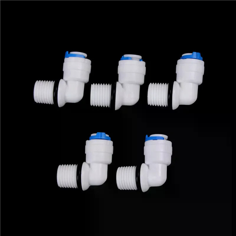 1/4" Male Thread - 1/4" OD Tube RO Water Elbow Quick Connector 5PCS Zpaxo