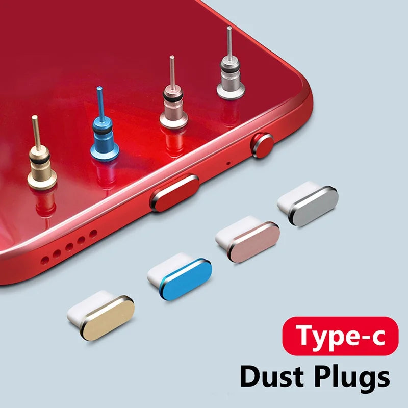 Metal C Plug Dust Headphones Jack Micro USB Type-c Charging Anti