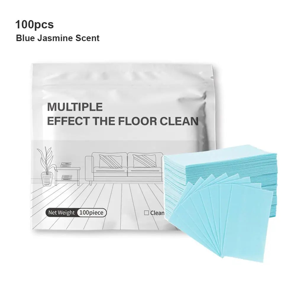 Multi-Purpose 100PCS Floor Cleaning Sheets Powerful Hardwood Floor Cleaner Mop Deep Cleaning For Wood Floor Hardwood Tablets Zpaxo Blue