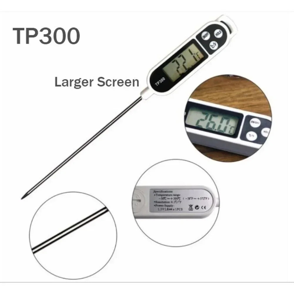 Food Thermometer TP300 Digital Kitchen Water Oil Thermometer for Meat Cooking Food Probe BBQ Electronic Oven Kitchen Tools Zpaxo