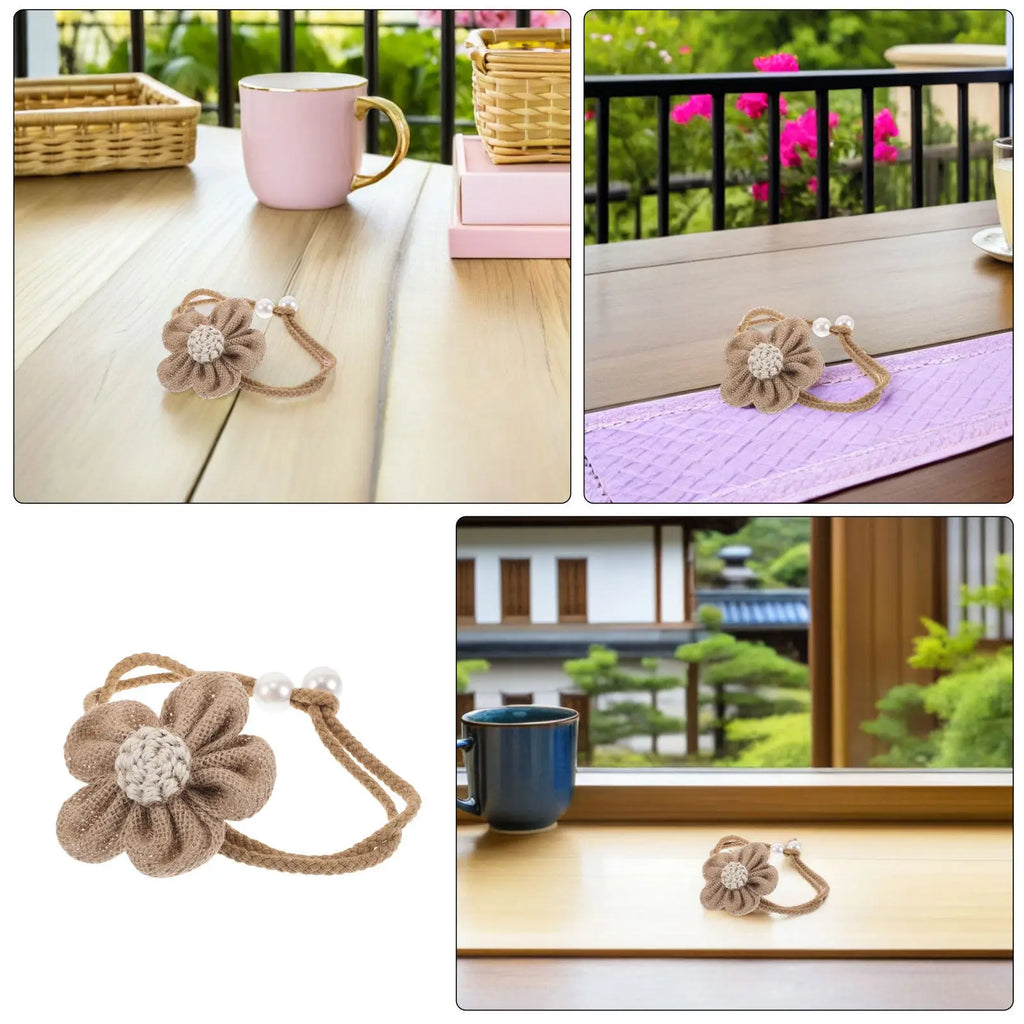 Window Curtain Tiebacks Adjustable Burlap Rope Rustic Floral Drapery