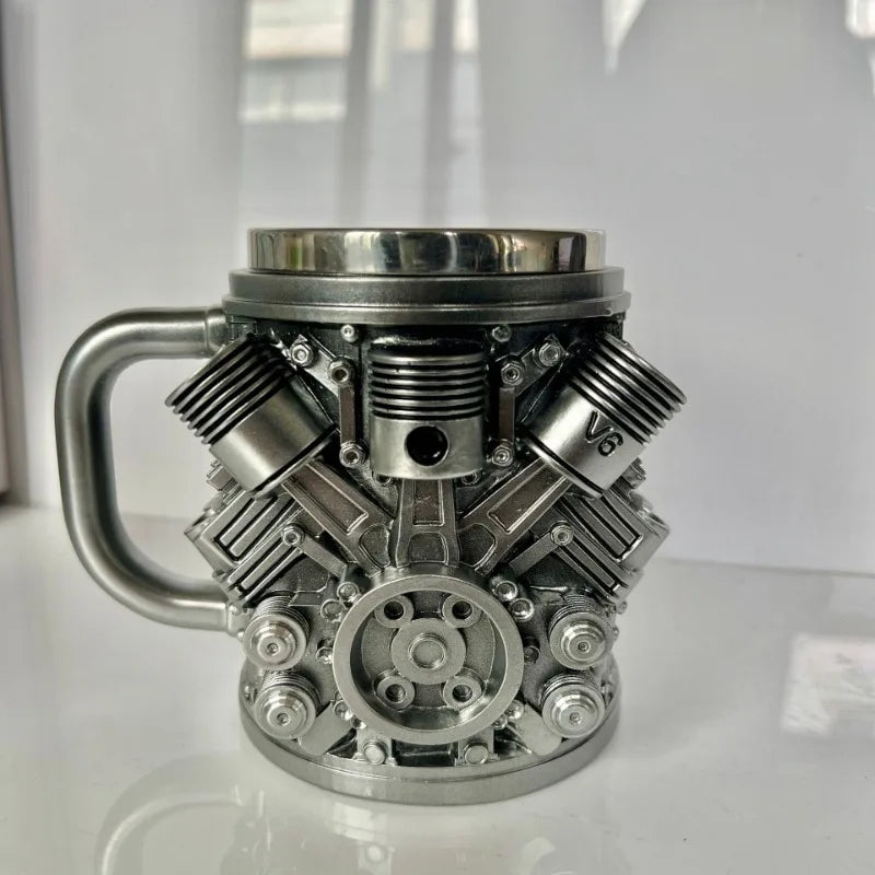 Mug Creative Resin Stainless Steel Water Cup Personalized Wine Cup Coffee Cup Gift Ornament Cylindrical Simple Atmospheric Style Zpaxo