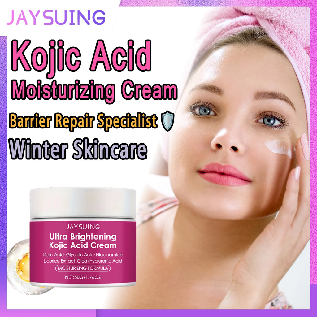 Kojic Acid Moisturizer 50g Brightening Cream Hydration Barrier Repair Face Cream for Dry Skin Winter Skincare Holiday Gift Set Zpaxo