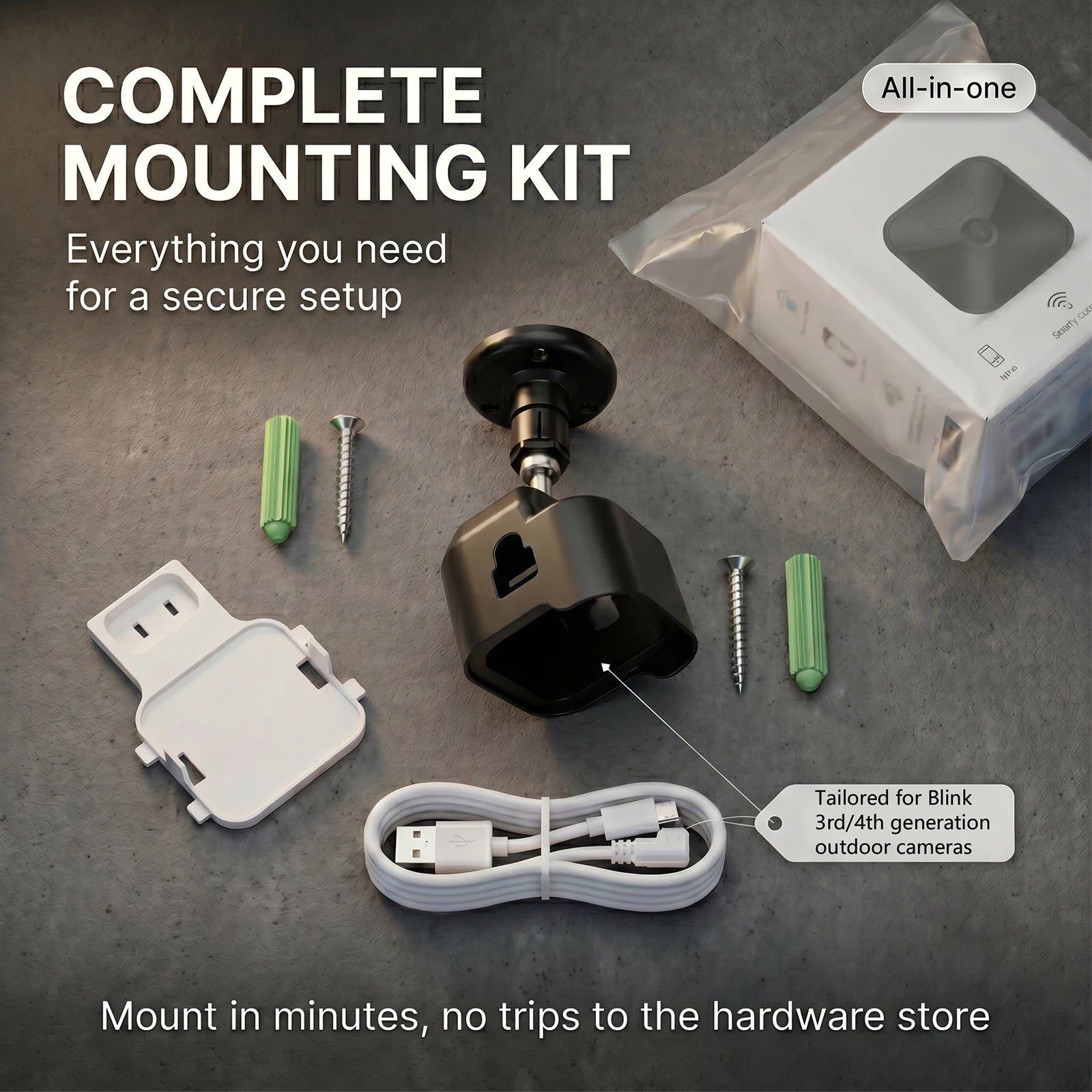 Outdoor Camera Wall Mount Bracket For Blink Outdoor 4 3 Gen Tool Free Case Cover Weatherproof Surveillance Shield Sync Module Zpaxo