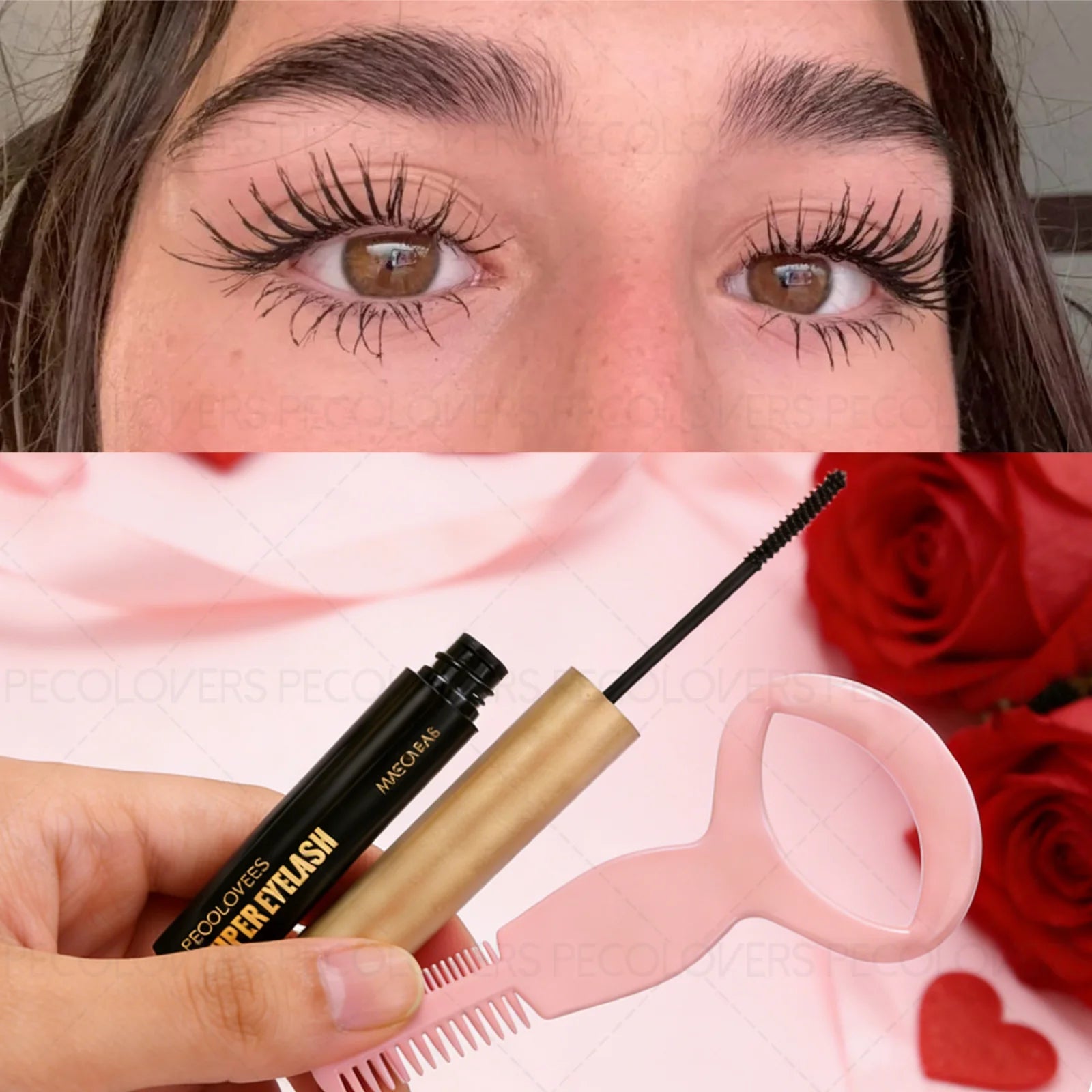 2PCS/Set Black Mascara Set - Waterproof, Paired with A Lash Applicator Tool with Comb, To Make Eyelashes Curl Longer Zpaxo