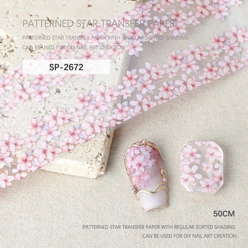 Rose Flower Nail Art Foils Transfer Paper Stickers Designs Floral Zpaxo SP-2672
