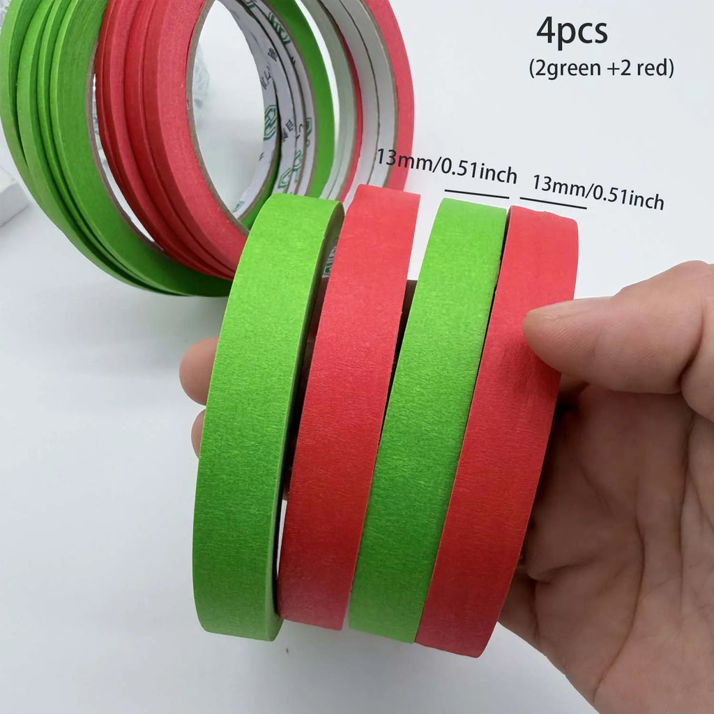 3 Pack Green Painters Tape - Masking Tape 3 size Wide, Smart Adhesion, Indoor & Outdoor - Paint Tape for DIY, Labeling, Art, Car Zpaxo 13mm 4pcs