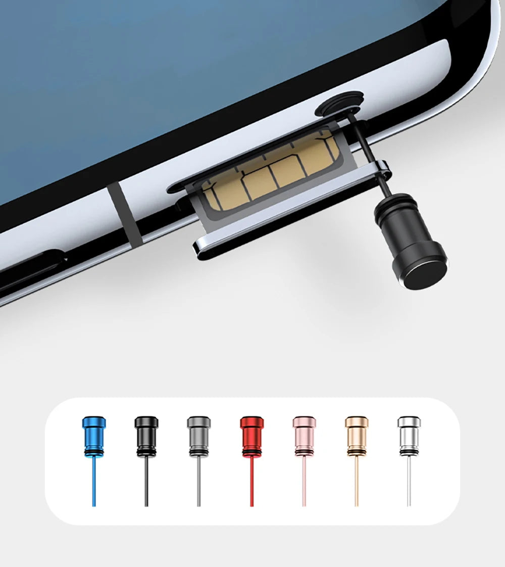 Type C Dust Plug Protects Charging Jack Opening SIM Card Pin Combo For Phone Charging Port Office Home Device Care Port Cover Zpaxo