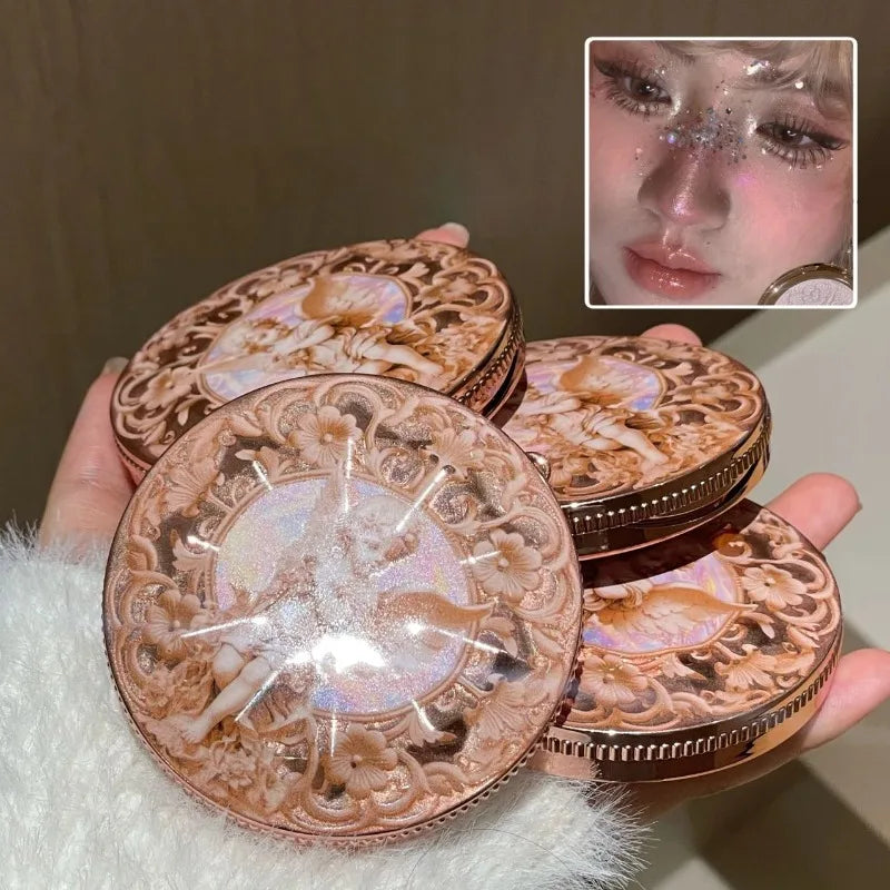 Gloss Diamond Highlighter Palette Angel Embossed Pearlescent