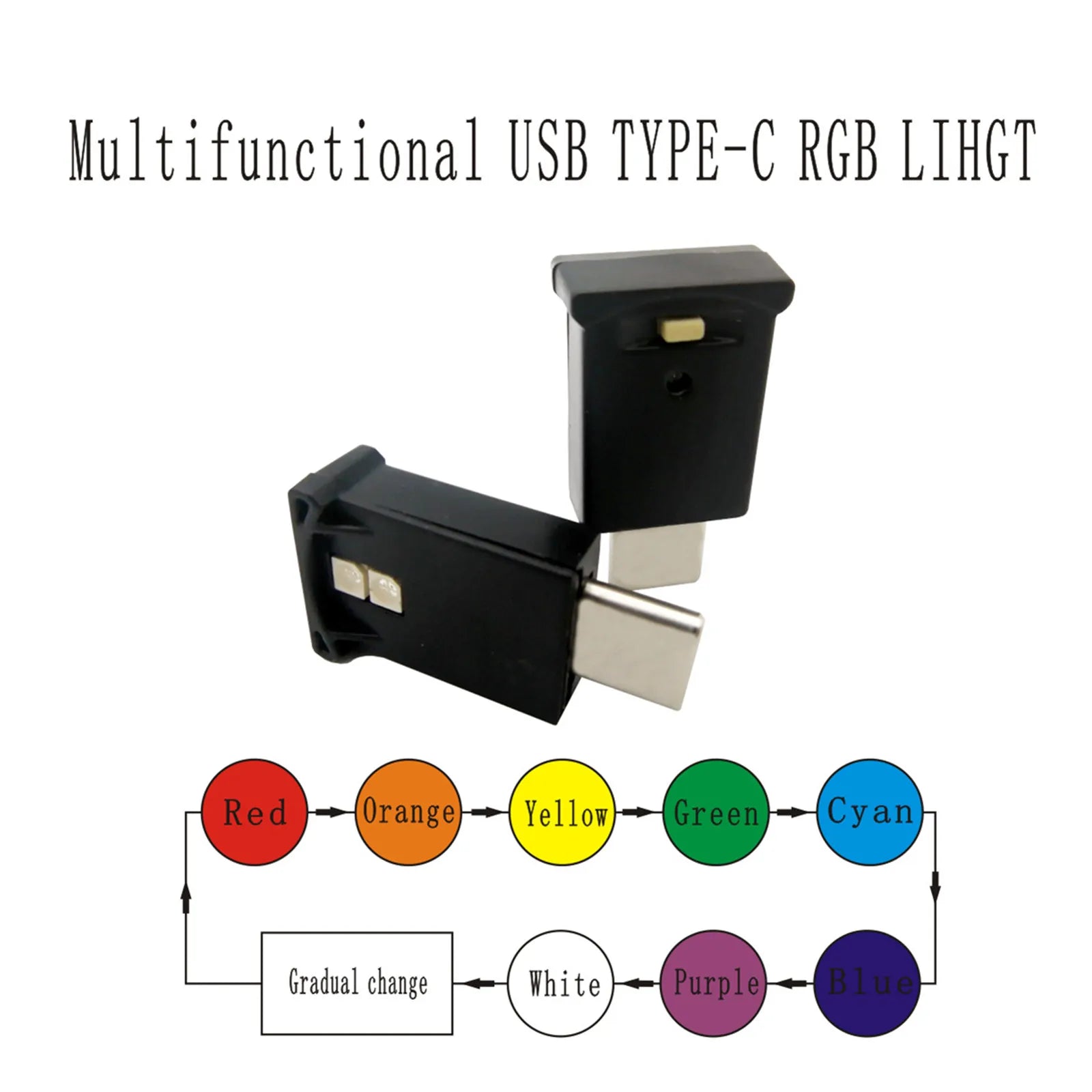 Type-c LED RGB Ambient Light Auto Interior Atmosphere Emergency Zpaxo