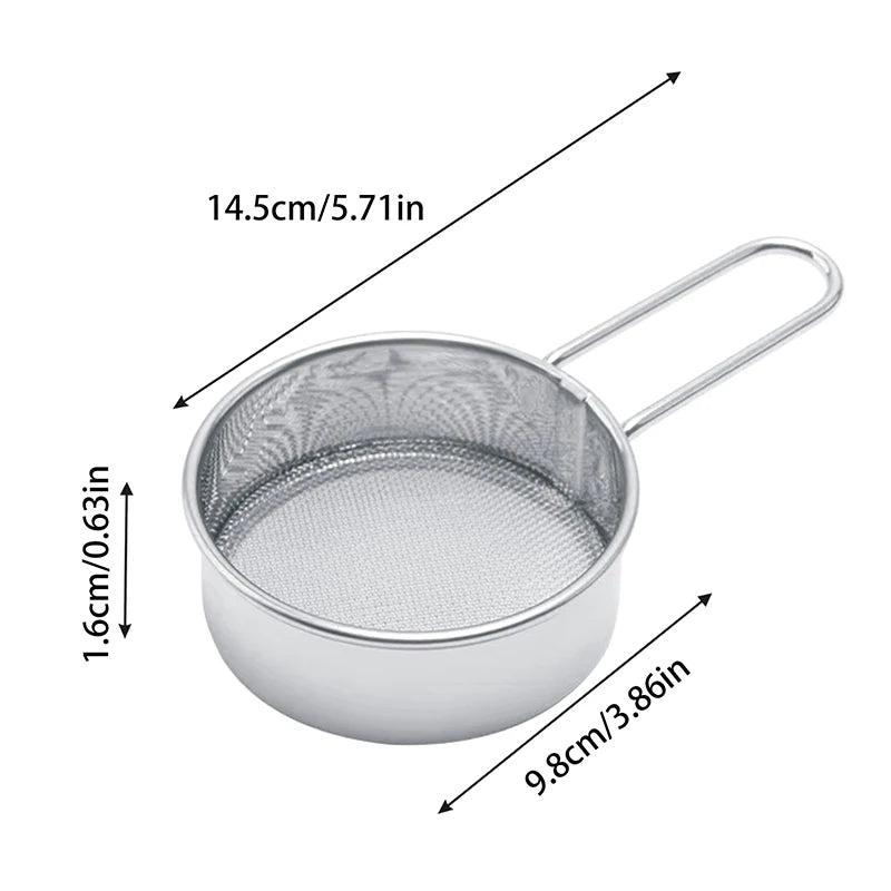 Handheld Coffee Powder Mesh Sieve Baking Tools Stainless Steel Flour Zpaxo L