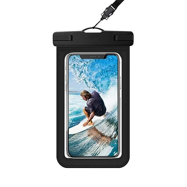 IP68 Universal Waterproof Phone Case Bag PVC Cover Iphone 16 15 14 Zpaxo Black