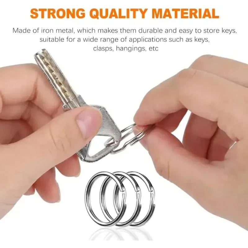 20-200pcs Stainless Steel Key Ring Key Chain 25mm Round Flat Round Split Keychain Polished Metal Blank Circle For DIY Findings Zpaxo