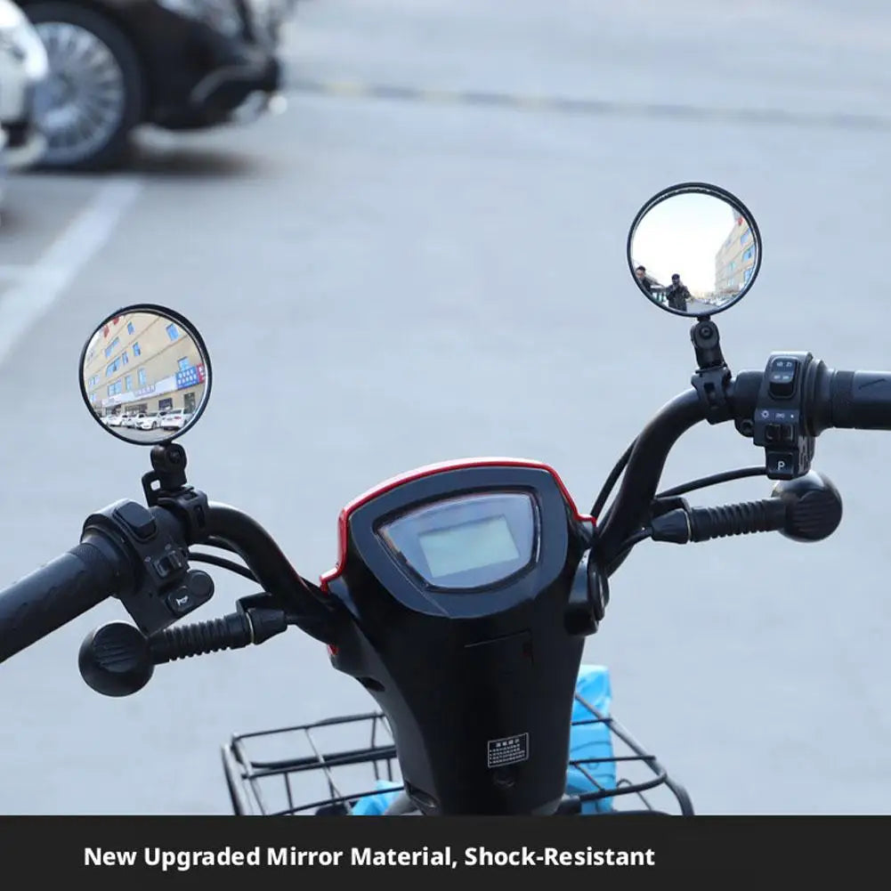 Adjustable Bike Handlebar Rearview Mirror – 2 Pack | Wide Angle Bicycle Handlebar Mirror Zpaxo