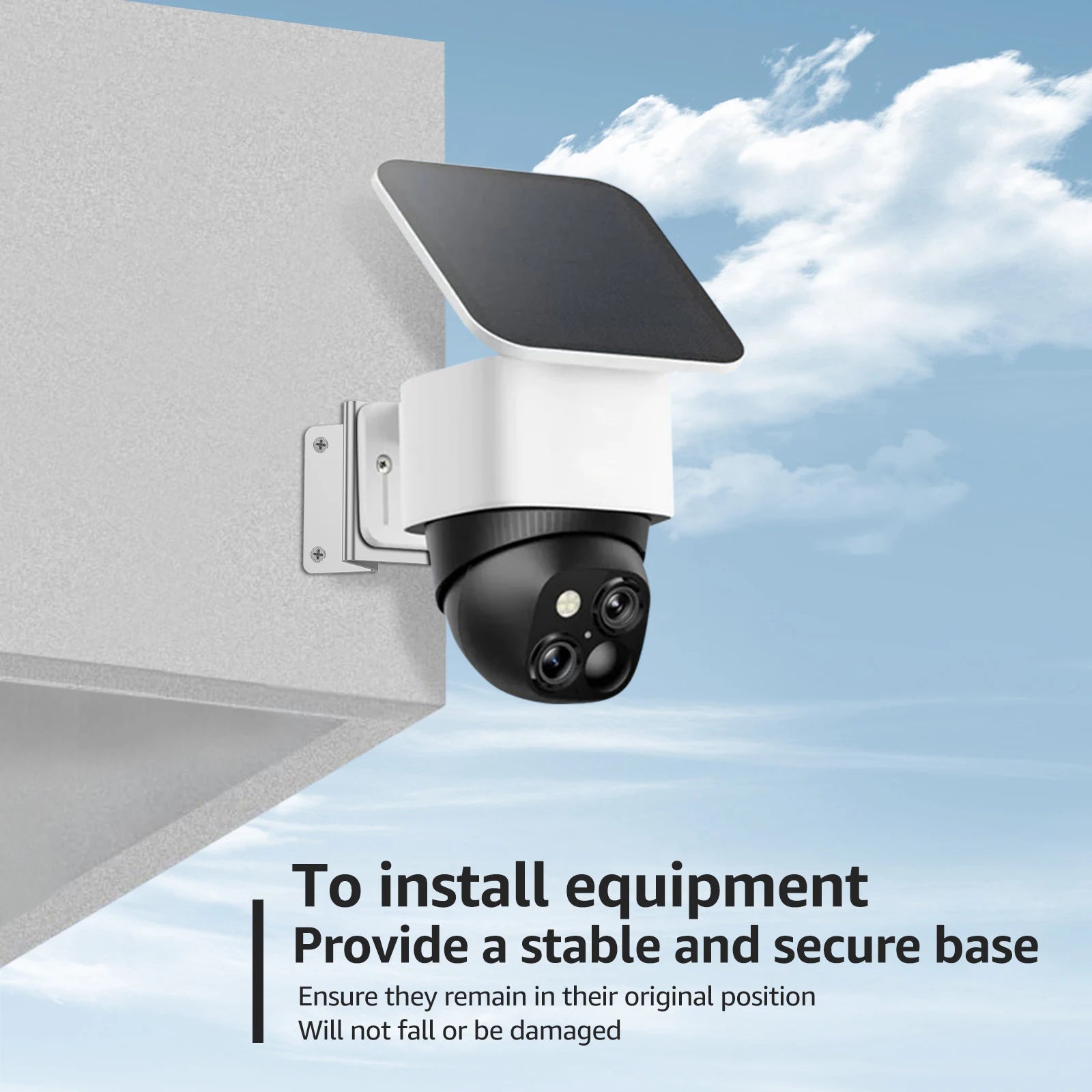 WiTi Outside Wall Corner Mount Metal Bracket Gutter Mount Stainless Steel Bracket for Eufy Security SoloCam S340, Solar Security Zpaxo