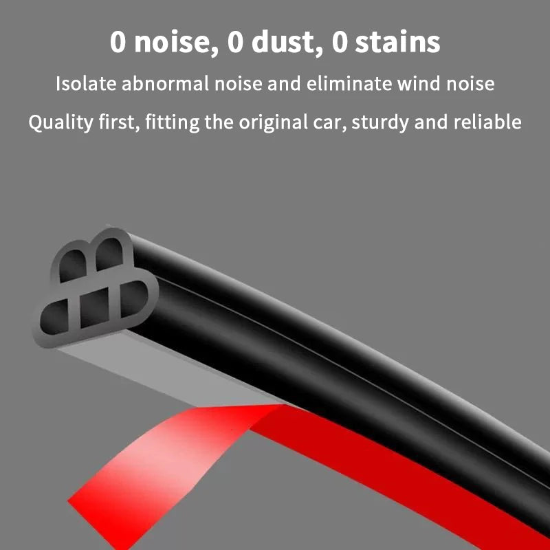5M Universal Rubber Car Door Seal Strip – Soundproof Weatherstrip