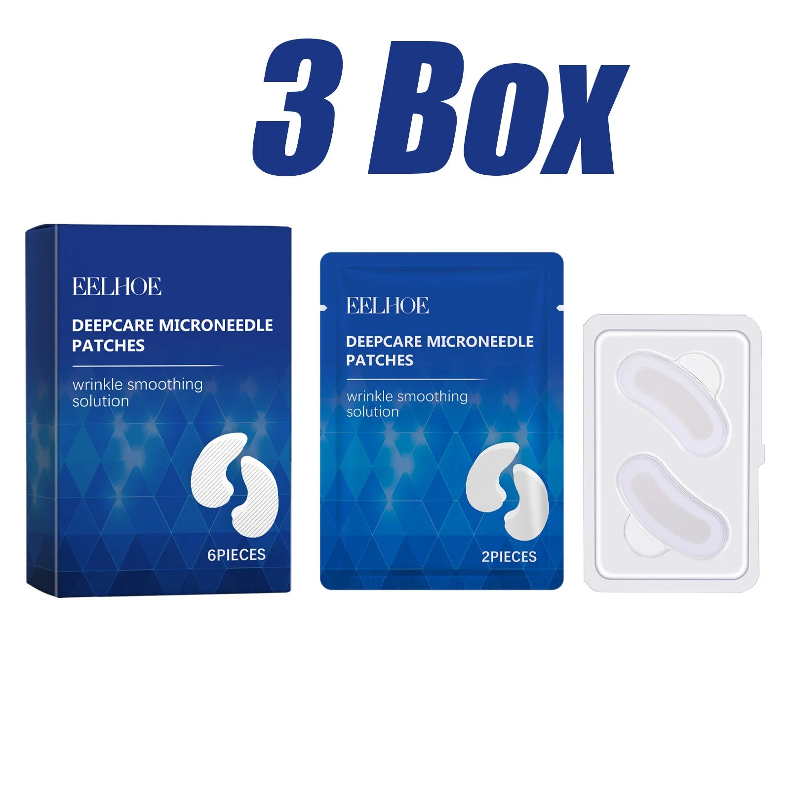 Hyaluronic Acid Microneedle Eye Patches – Dark Circles & Anti-Aging Microneedle Eye Patches Zpaxo 3 Boxed