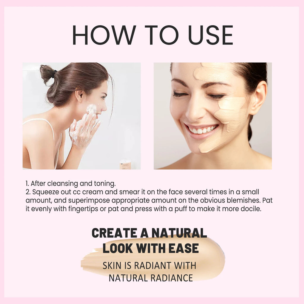CC Cream Foundation Waterproof Brighten Moisturizing Foundation Concealer Oil-Control Sunscreen Spf 50 Zpaxo