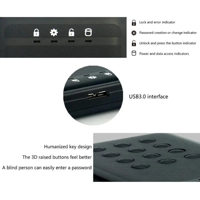 652F Professional 5Gbps 2 5 USB3 0 SSD Enclosure Hard Drive Box Zpaxo CN