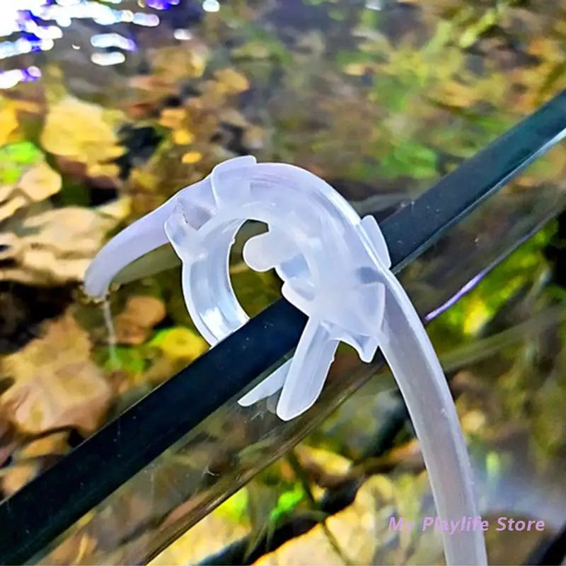 Fish Tank Mounting Clip Water Pipe Clamp Clips Plastic Hose Holder with Suction Cup for Maximum 0.24 Inches Air Hoses Zpaxo