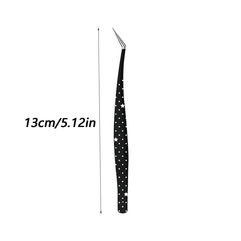 Stainless Steel Curved Stickers Tweezers Precision Cartoon False Zpaxo