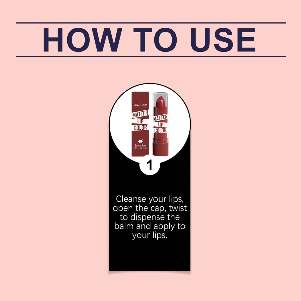 Brick red moisturizing lipstick, gives natural lip color, non-transfer, smooth for everyday use Zpaxo