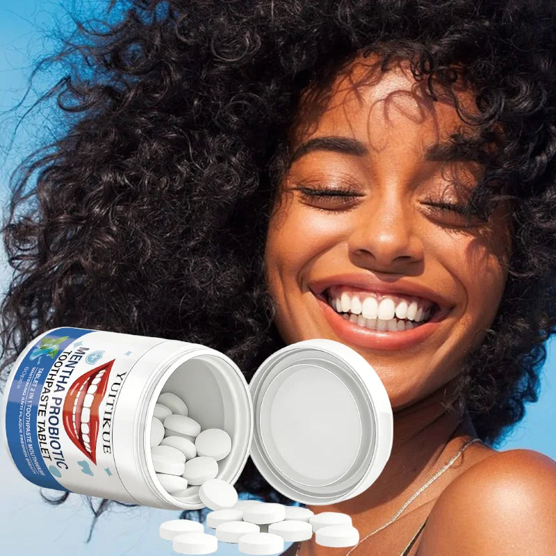 Probiotic Toothpaste Tablets 2-in-1 Fresh Breath & Whitening 60ct Toothpaste Tablets Zpaxo