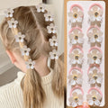 Girls Elastic Hair Bands Rhinestone Flower Decorations Elasticity