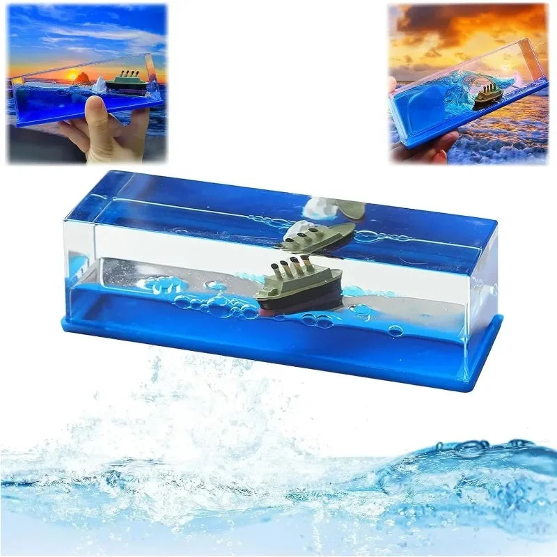 Hourglass Floating Boat Office Desktop Decorative Room Home
