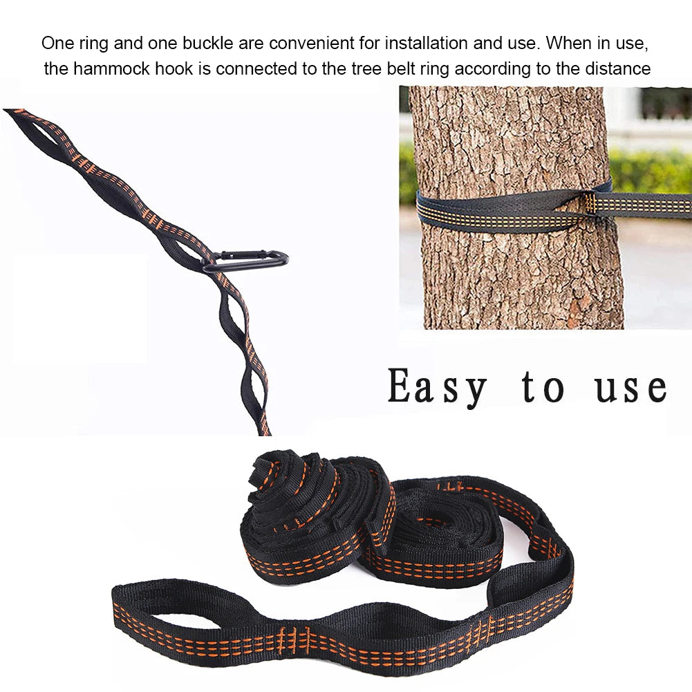 Tree Swing Hanging Hammock Straps Camping Strong Load Capacity Rope