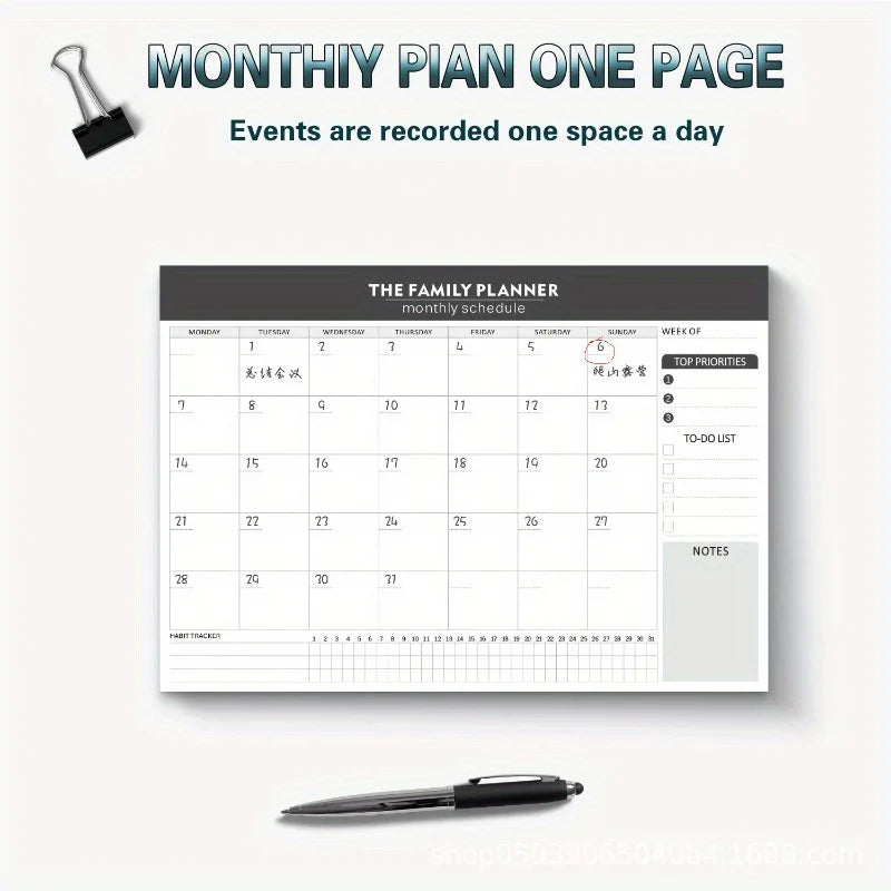 English Planner Pad Simplify Work Life Productivity Notebook Task
