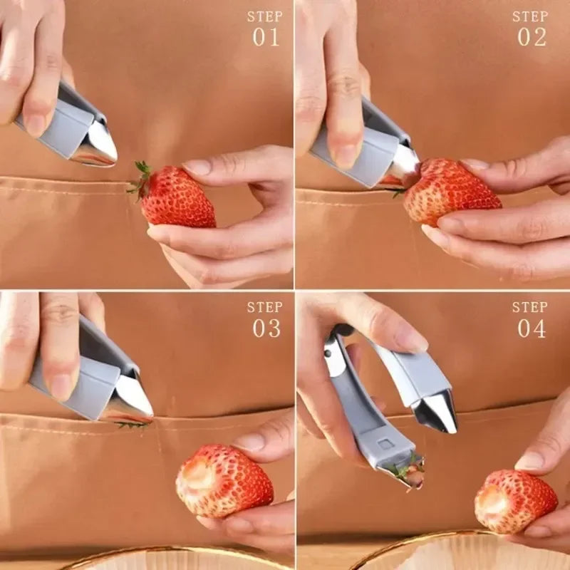 Kitchen Stainless Steel Pineapple Eye Corer Fruit Vegetable Knives Stem Remover Clip Strawberry Huller Peeler Tweezers Gadgets Zpaxo