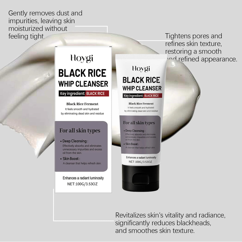 Black Rice Exfoliating Facial Cleanser – Pore & Oil Control 100g Facial Cleanser Zpaxo
