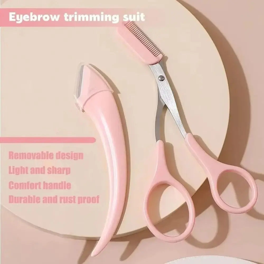 with Comb Eyebrow Trimmer Stainless Steel Multifounction Eyebrow Trimming Scissors Ultra-Smooth Brow Trimmer Makeup Tool Zpaxo