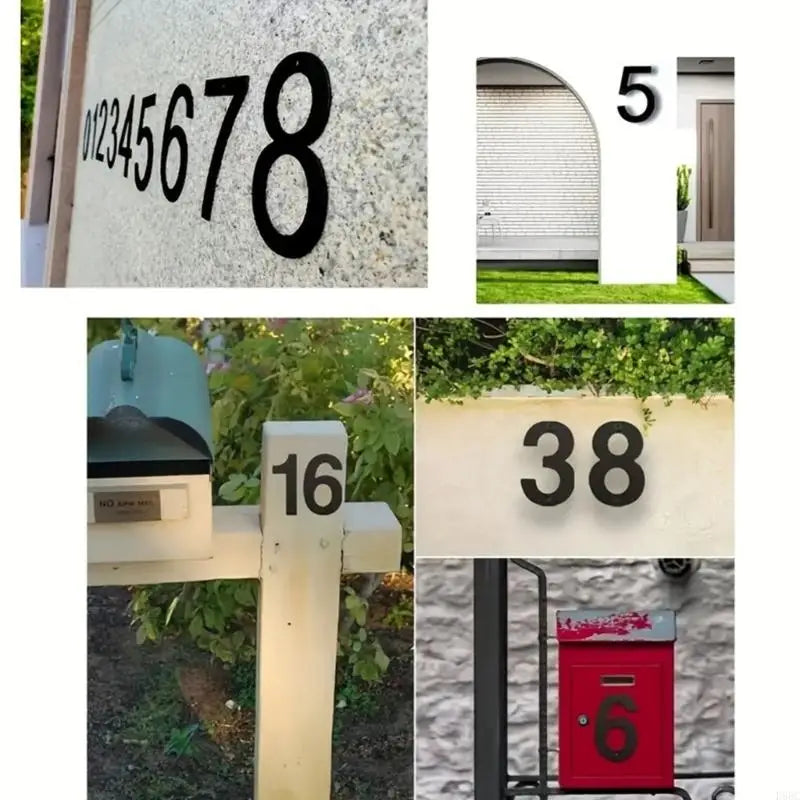 Floating Address Houses Number,Metal Modern Houses Number with Set for Door Garden Mailbox Decors Visibility Signage Zpaxo
