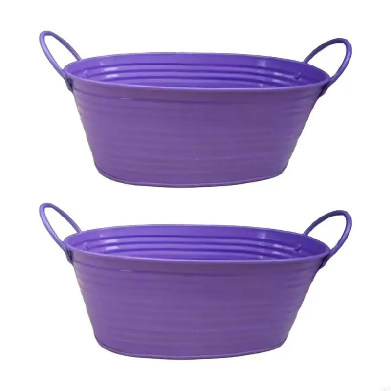 Oval Iron Planter Container Tabletop Garden Balcony Party Decoration