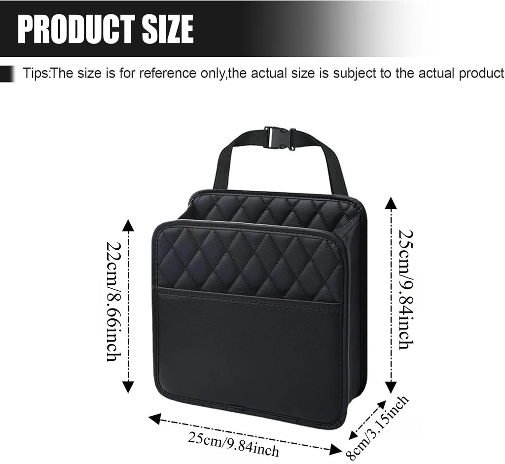 PU Leather Car Seat Back Organizer – Multi-Pocket Kick Mat