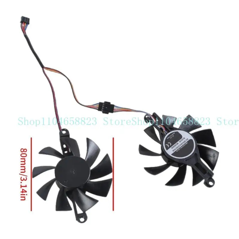 652F Graphics Card 80mm 4Pin Coolers Fan Replacement Accessories Graphics Card Coolin Zpaxo