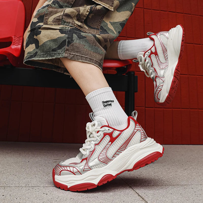 Men's Casual Sneakers Luxury Trainer Shoes Breathable Race Running