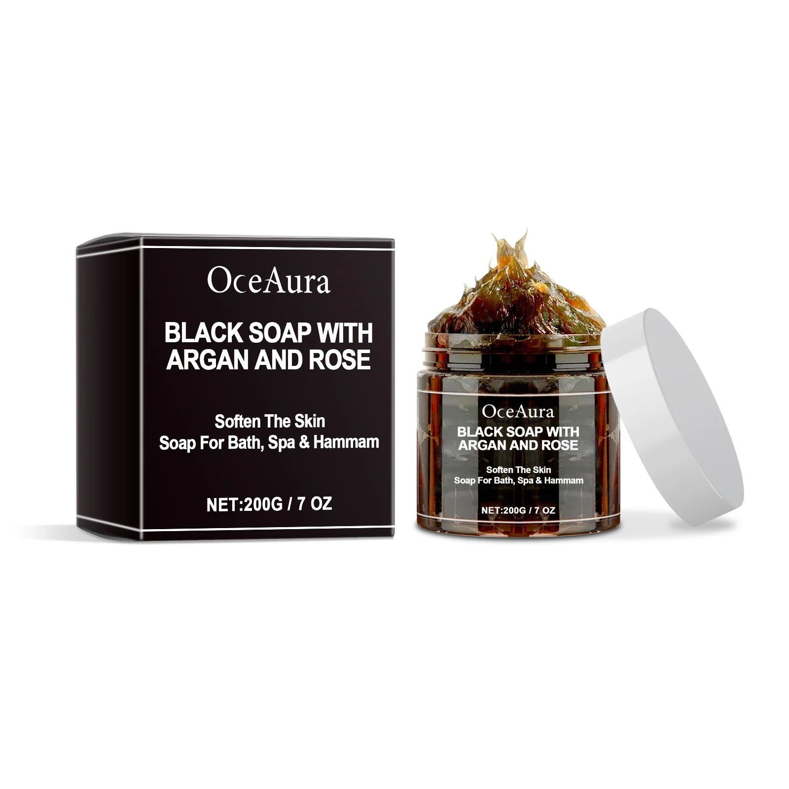 Black Cleansing Soap – Argan Oil Exfoliating Body Scrub Bar Exfoliating Body Soap Zpaxo 200g Boxed