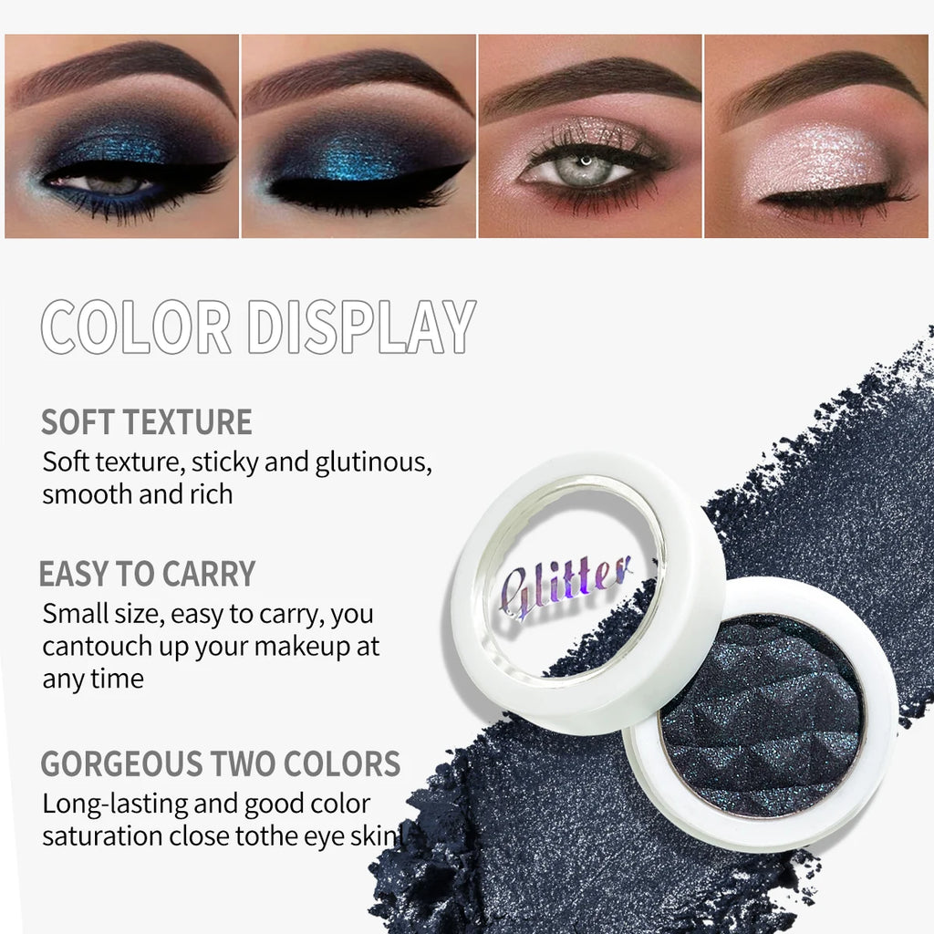 Monochrome broken tile eyeshadow - Waterproof glitter highlighter, facial highlighter eyeshadow palette, diamond eyeshadow Zpaxo