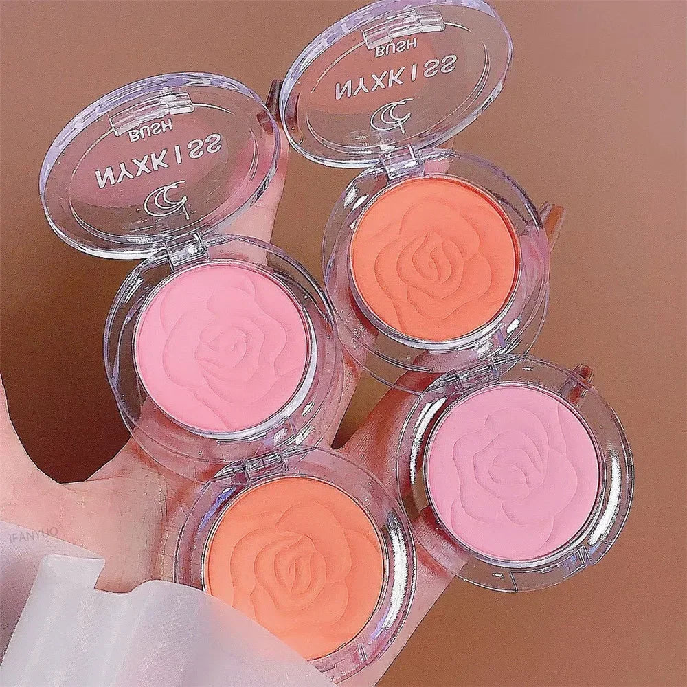 Single Matte Embossed Petal Blush Palette Peach Cream Pink Orange Zpaxo