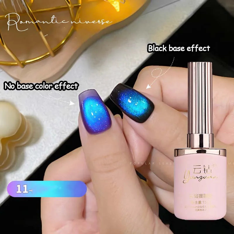 Colorful Cat's Eye Gel Double-light Romantic Universe Nail Polish UV Zpaxo 11